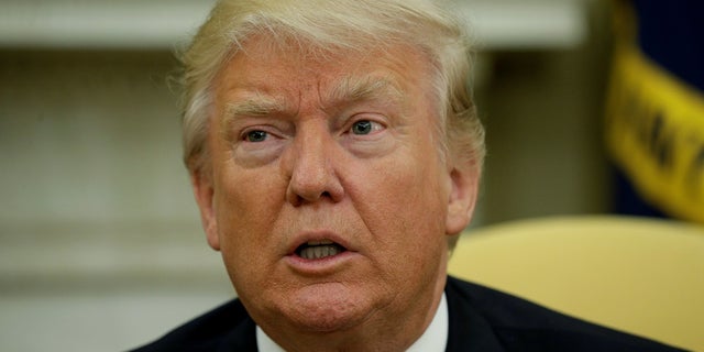 FILE -- May 10, 2017: President Donald Trump speaks to reporters after his meeting with Russian Foreign Minister Sergey Lavrov at the White House in Washington.