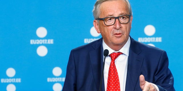 President of the EU Commission Jean-Claude Juncker speaks during a news conference in Tallinn, Estonia, June 30, 2017.