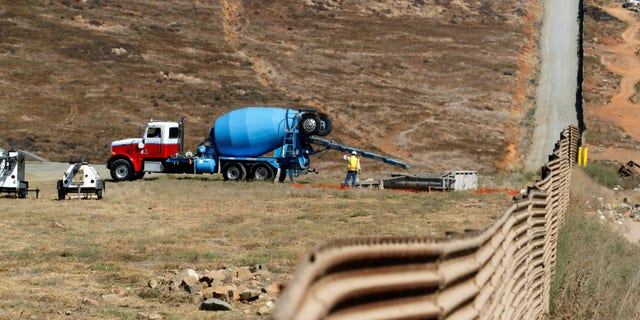 The construction site of prototypes for President Trump's border wall with Mexico.