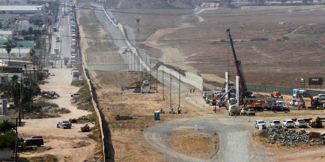 The construction site of prototypes for President Trump's border wall with Mexico.