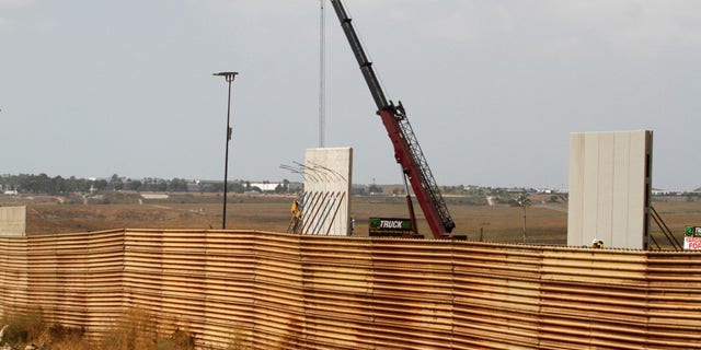 The construction site of prototypes for President Trump's border wall with Mexico.