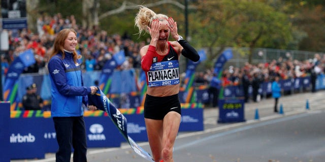 Athletics - New York City Marathon - New York, U.S. - November 5, 2017 - Shalane Flanagan wins the women's race.