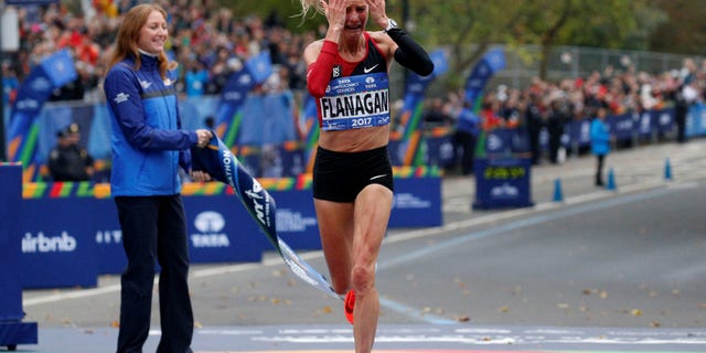 Athletics - New York City Marathon - New York, U.S. - November 5, 2017 - Shalane Flanagan wins the women's race.