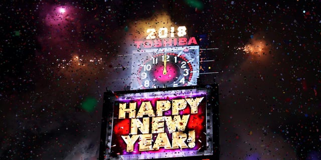 FILE -- Fireworks go off in Times Square to celebrate the New Year in New York City, New York, U.S., January 1, 2018.