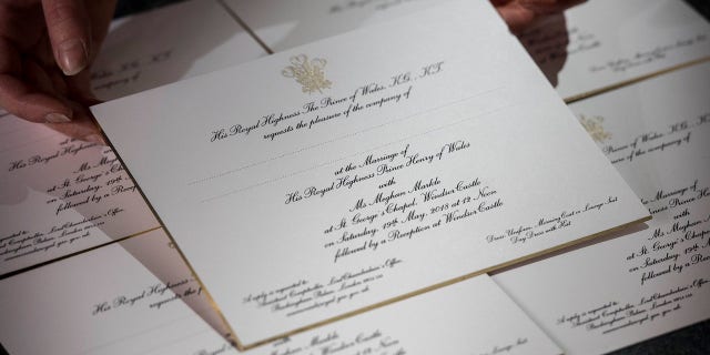The wedding invitations were sent to some 600 guests for the May 19 ceremony.