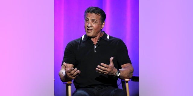 Executive producer Sylvester Stallone speaks at a panel for the television show