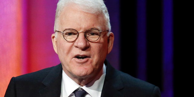 Actor Steve Martin speaks onstage at the 75th Annual Peabody Awards in New York, U.S. May 21, 2016.
