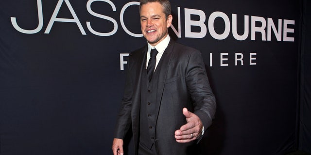 Actor Matt Damon arrives for the Universal Pictures movie premiere of "Jason Bourne" at Caesars Palace hotel-casino in Las Vegas, Nevada, U.S., July 18, 2016. Picture taken July 18, 2016. REUTERS/L.E. Baskow - RTSIN3J