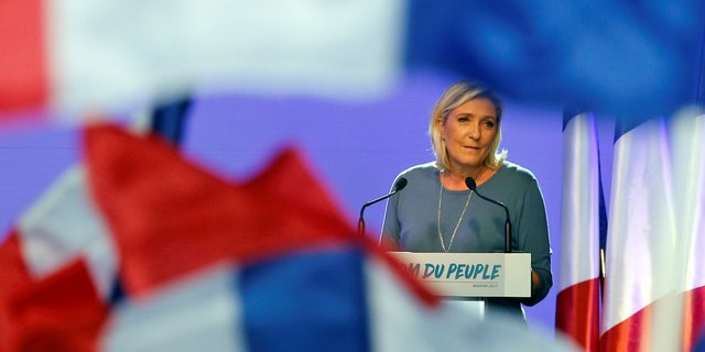 September 18, 2016: French National Front (FN) political party leader Marine Le Pen delivers a speech during a FN political rally in Frejus, France.