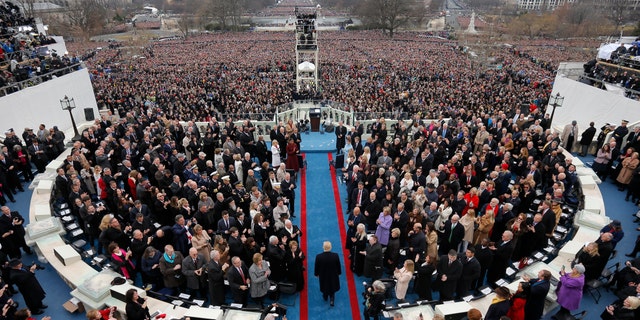 U.S. President-elect Donald Trump arrives for the inauguration ceremonies swearing him in as the 45th president of the United States.