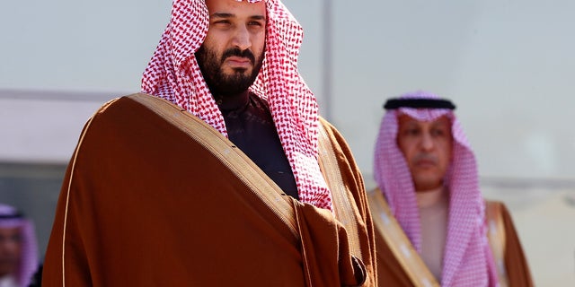 Saudi Deputy Crown Prince Mohammed bin Salman attends a graduation ceremony and air show to mark the 50th anniversary of the founding of King Faisal Air College in Riyadh, Saudi Arabia, January 25, 2017.