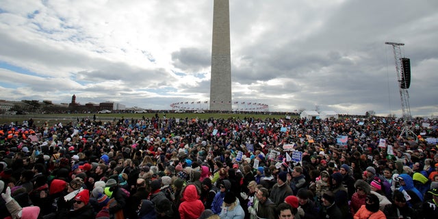 President Trump spoke to activists via satellite at the 2018 March for Life.