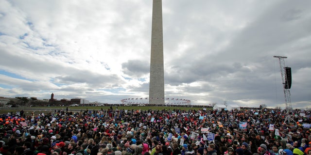President Trump spoke to activists via satellite at the 2018 March for Life.