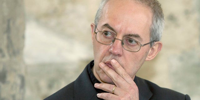 The Archbishop of Canterbury Justin Welby speaks during a news conference at Lambeth Palace in London February 20, 2014. REUTERS/Neil Hall - RTX2FQLQ