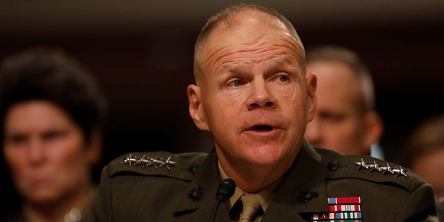 Gen. Robert Neller, commandant of the U.S. Marine Corps, testifies on Capitol Hill, March 14, 2017.