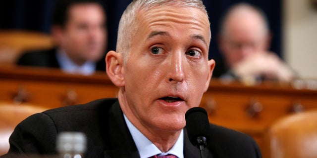 U.S. Rep. Trey Gowdy, R-S.C., questions then-FBI Director James Comey and National Security Agency Director Mike Rogers during a hearing into alleged collusion between Russian and the Trump campaign, March 20, 2017.