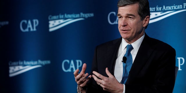 North Carolina Gov. Roy Cooper delivers a speech in Washington, May 16, 2017.
