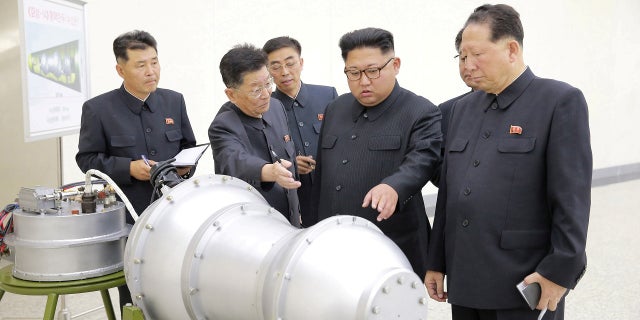 Kim Jong Un provides guidance on a nuclear weapons program in this undated photo released by North Korea's Korean Central News Agency (KCNA) on Sept. 3.