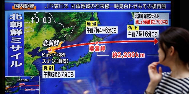 An illustration shows the distance between North Korea and Japan after its latest missile launch in September.