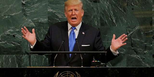 President Donald Trump addresses the 72nd United Nations General Assembly at U.N. headquarters in New York, U.S., September 19, 2017.