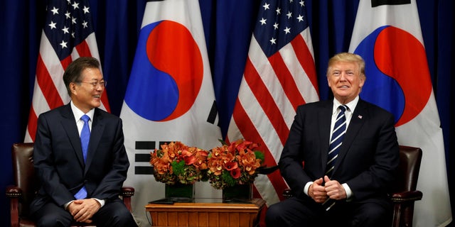 When meeting with South Korean President Moon Jae-in, President Trump praised the leader for using the word "deplorable." Hillary Clinton called some Trump supporters "deplorables" during the campaign.