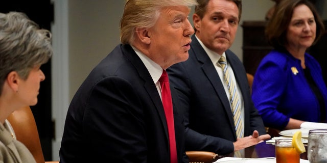 Sen. Jeff Flake, R-Ariz., accused President Trump of having “inspired dictators and authoritarians with his own rhetoric.”