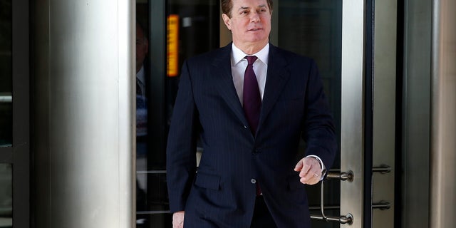Paul Manafort, former campaign chairman for President Trump, departs after a bond hearing as part of Special Counsel Robert Mueller's ongoing Russia investigation, at a U.S. District Court in Washington.