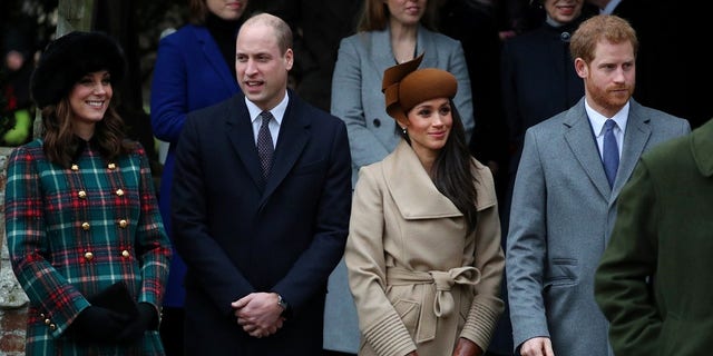 The royal family on Christmas morning in Sandringham, England.
