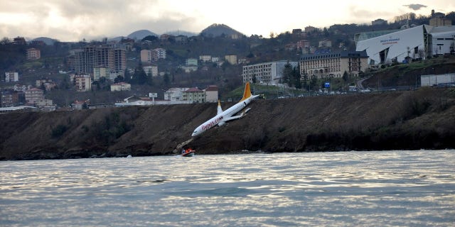 Panic broke out in the plane when the plane careened off the runway.
