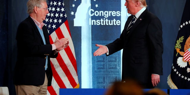 Senate Majority Leader Mitch McConnell has fought with President Trump over a variety of issues, including healthcare and the Russia investigation.