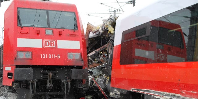 One of the train was pictured with its side completely torn away.