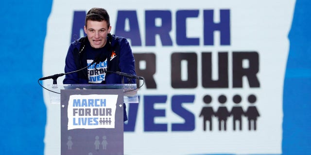 Cameron Kasky speaking at the March for Our Lives in Washington, D.C.