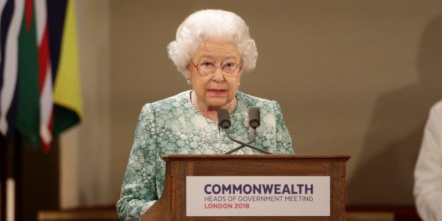 Queen Elizabeth at Commonwealth Heads of Government Meeting.