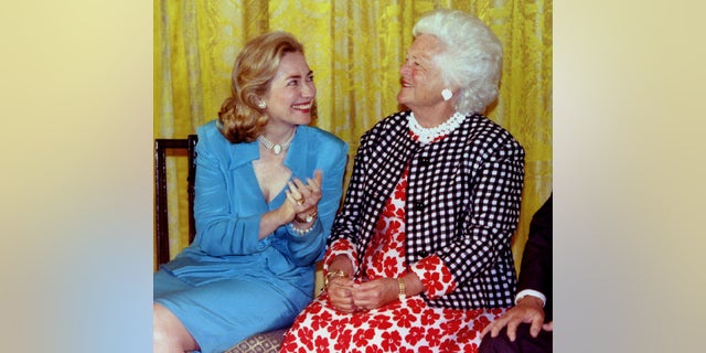 Before Barbara Bush died, former first lady and Secretary of State Hillary Clinton thanked her for “her many kindnesses to me and my family.”