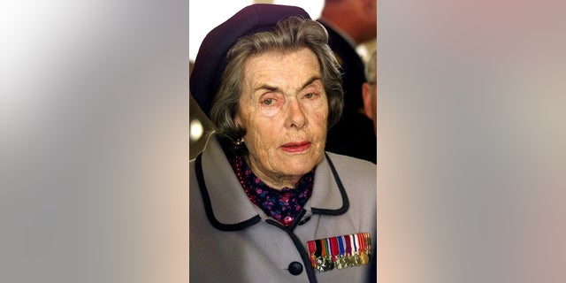 FILE -- British Countess Mountbatten seen during a ceremony where she pays tribute to British wartime heroes in Blanquefort near Bordeaux, December 12, 2002.
