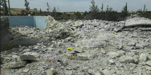 This photo is said to show the aftermath of the airstrike that killed the American couple.