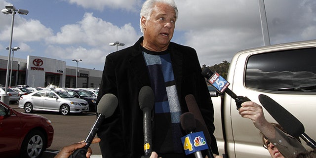 Mar. 9: Driver James Sikes talks about his experiences in his Toyota Prius during a news conference held at Toyota of El Cajon, Calif.