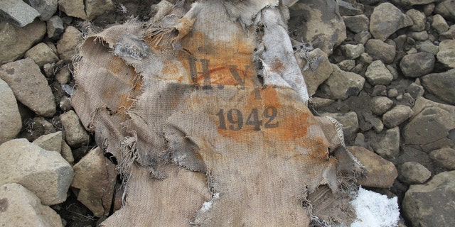 Fragment of a bag found at Alexandra Land island (Yulia Petrova).
