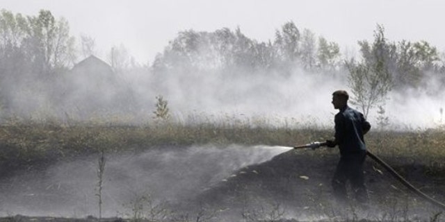 A Russian firefighter during last summer's heat wave