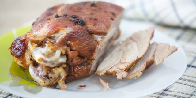 big leg turkey baked with various spices