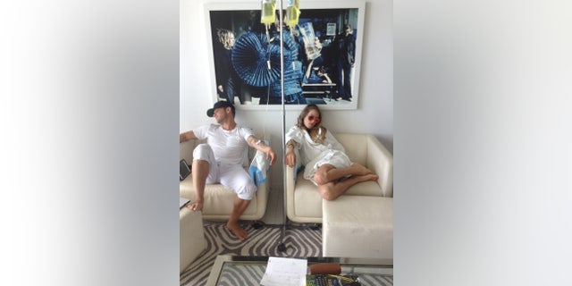 Ryan Phillippe and Paulina Slagter get IV treatments from VitaSquad, a mobile IV nutrition service.