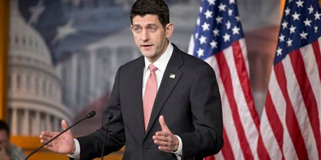 House Speaker Paul Ryan of Wis. speaks during his weekly news conference on Capitol Hill in Washington, Thursday, Feb. 11, 2016. (AP Photo/Alex Brandon)