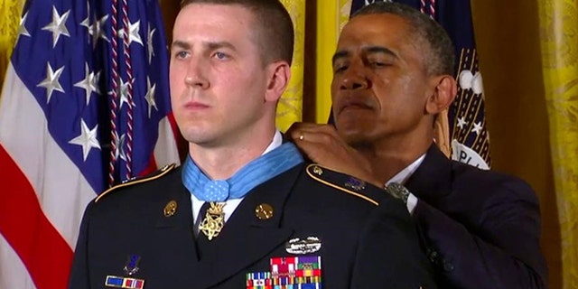 July 21, 2014: President Obama bestows the Medal of Honor on former Army Staff Sgt. Ryan M. Pitts.