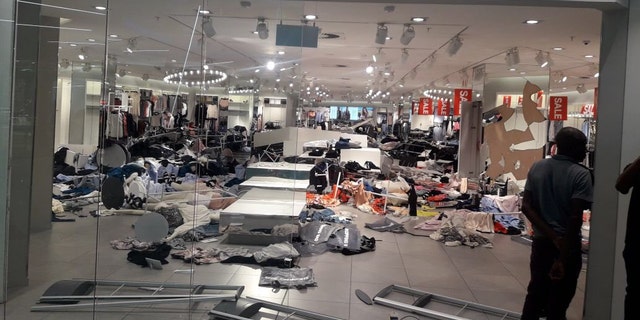 The stores were allegedly targeted because of the sweatshirt, which EFF leader Julius Malema said "called our children baboons."
