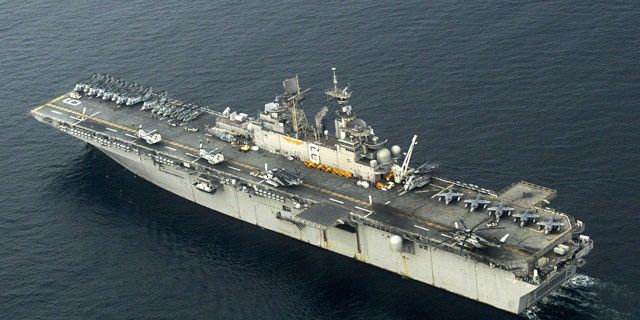 Jan. 4, 2005: FILE - In this file photo, the USS Bonhomme Richard (LHD 6) steams off the coast of Sumatra, Indonesia while conducting humanitarian assistance.