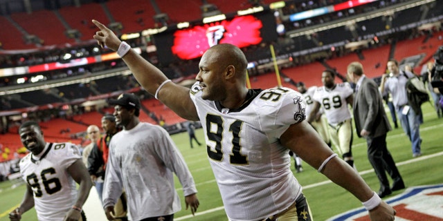 New Orleans Saints defensive end Will Smith celebrates a win over the Atlanta Falcons.