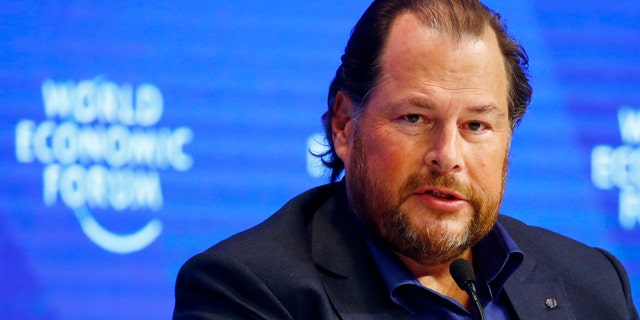 Marc Benioff, Chairman and CEO of Salesforce attends the annual meeting of the World Economic Forum (WEF) in Davos, Switzerland, January 17, 2017. REUTERS/Ruben Sprich - LR1ED1H1DWS0L