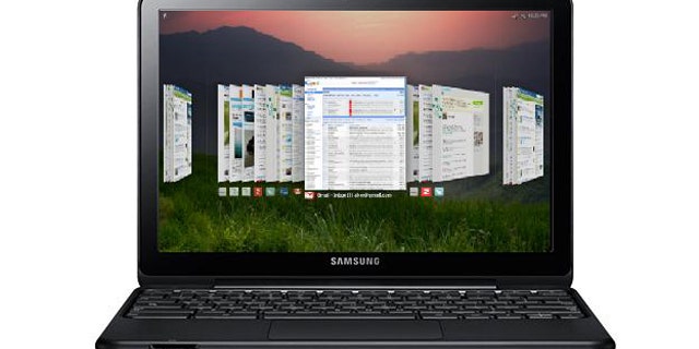 The Samsung Series 5 Chromebook, one of the first notebook computers to run Google's Chrome operating system.