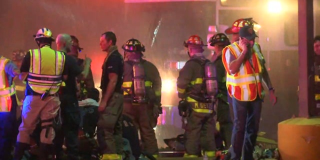 A firefighter died battling a blaze in a shopping center in San Antonio Thursday night.