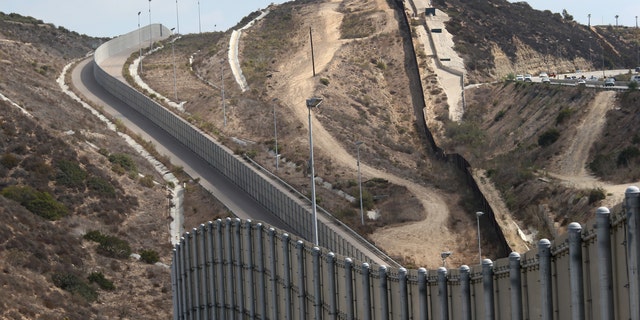 U.S.-Mexico border fence near San Diego, California.
